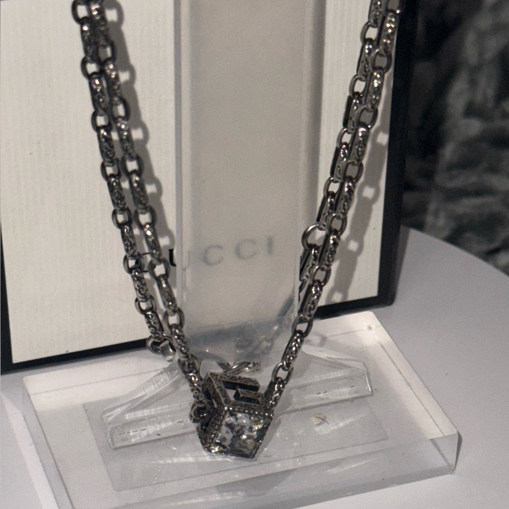 GUCCI NWOT W/ COA Cube Pendent .925 Sterling Necklace With Box - Retail $630 - Picture 13 of 13